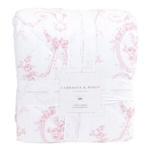 OUT OF STOCK CABBAGES & ROSES Berry Floral Toile Comforter Set